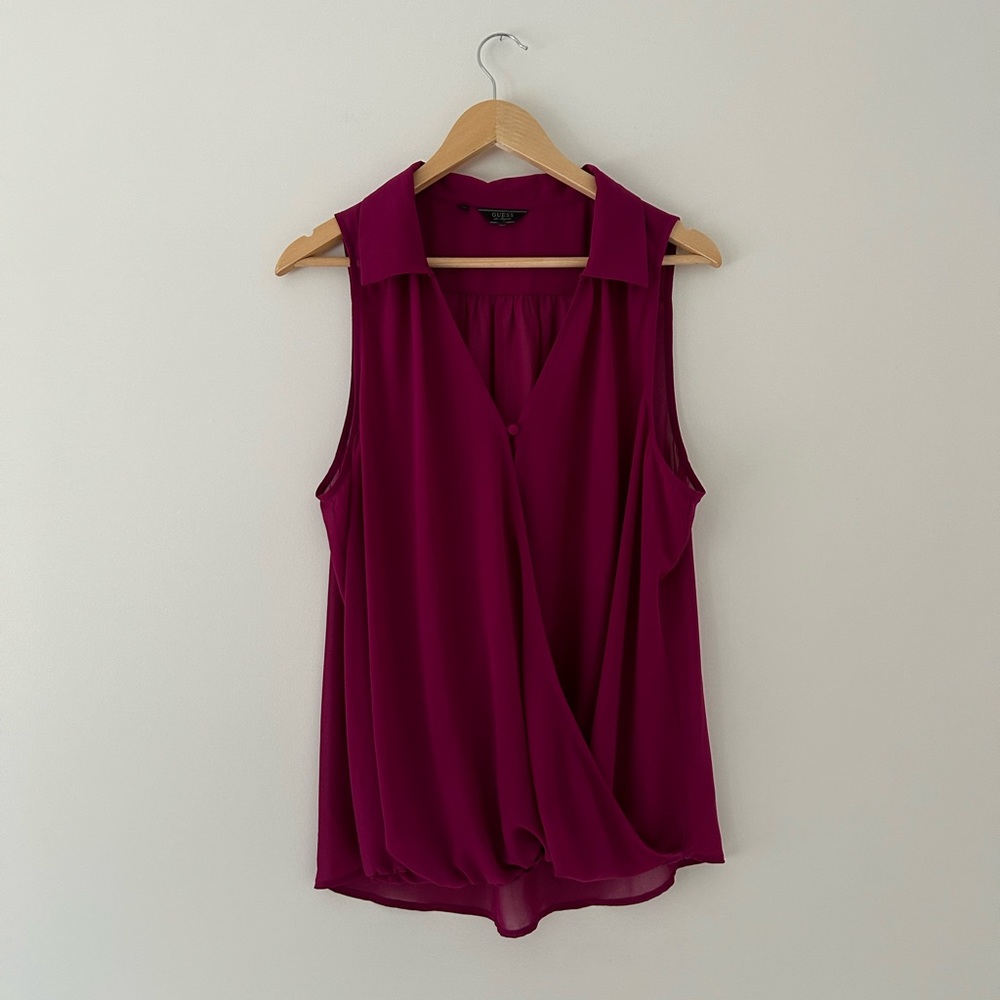 Guess Fuchsia Pink Blouse Size M (Estimated)